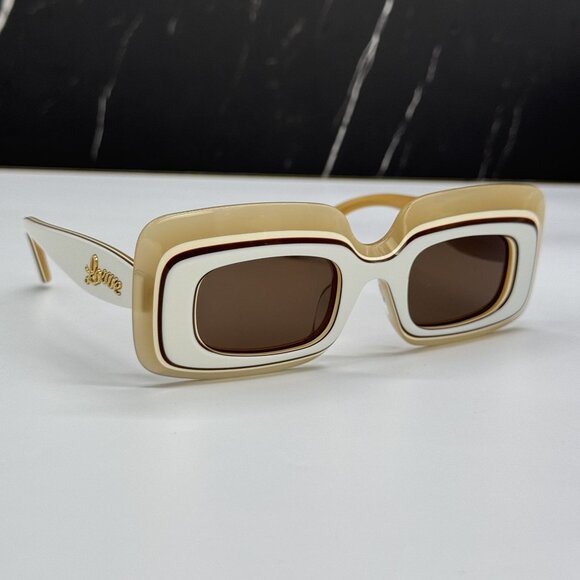 NEW LOEWE LW40139U 25E WOMEN SUNGLASSES WHITE/BROWN SQUARE LOEWE EYEWEAR main image 9